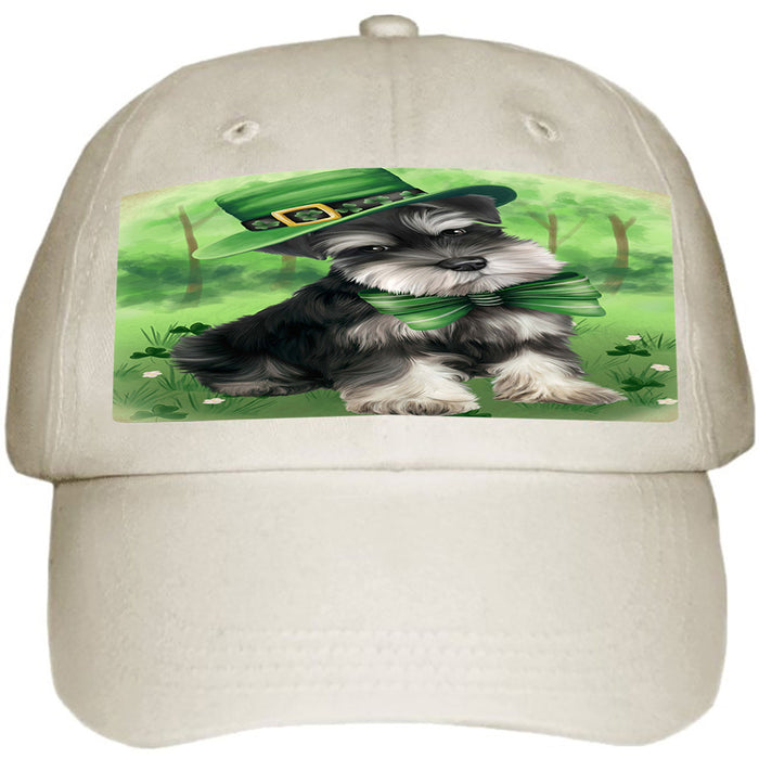 St. Patricks Day Irish Portrait Schnauzer Dog Ball Hat Cap HAT51876