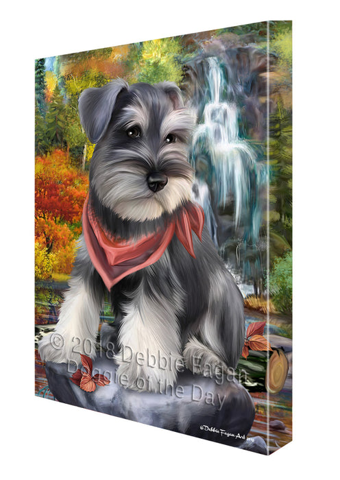Scenic Waterfall Schnauzer Dog Canvas Wall Art CVS61077