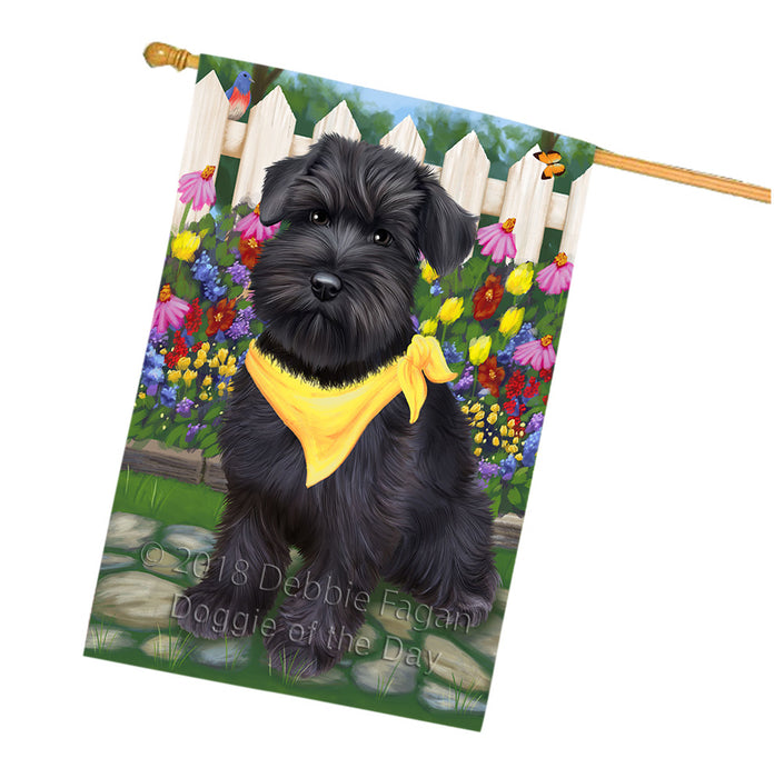 Spring Floral Schnauzer Dog House Flag FLG50113