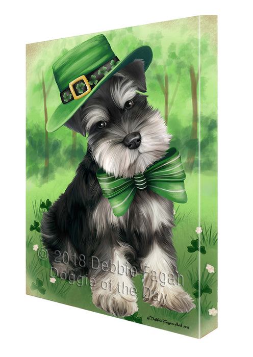 St. Patricks Day Irish Portrait Schnauzer Dog Canvas Wall Art CVS59322