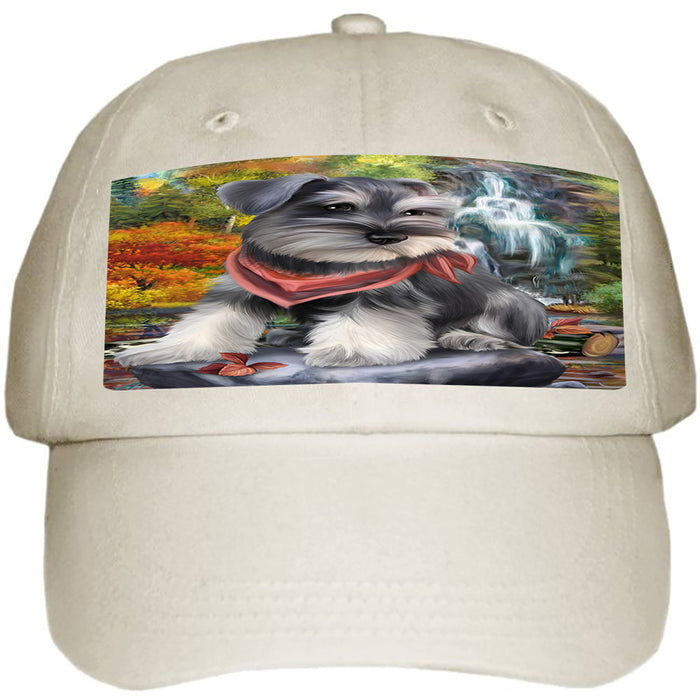 Scenic Waterfall Schnauzer Dog Ball Hat Cap HAT52323