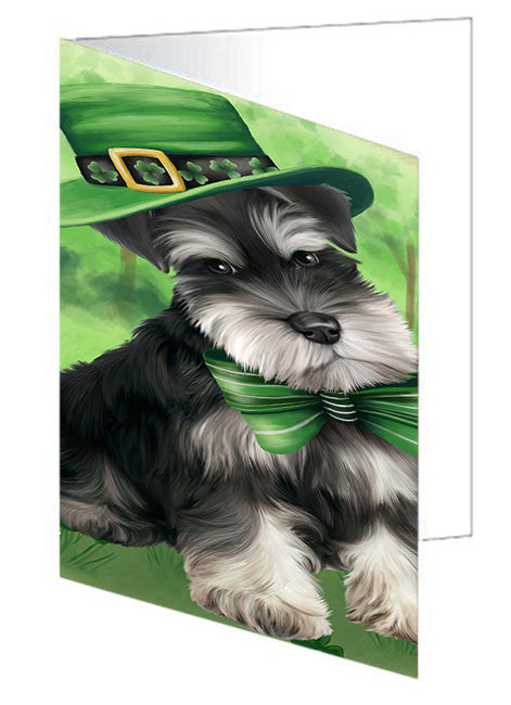 St. Patricks Day Irish Portrait Schnauzer Dog Handmade Artwork Assorted Pets Greeting Cards and Note Cards with Envelopes for All Occasions and Holiday Seasons GCD52172