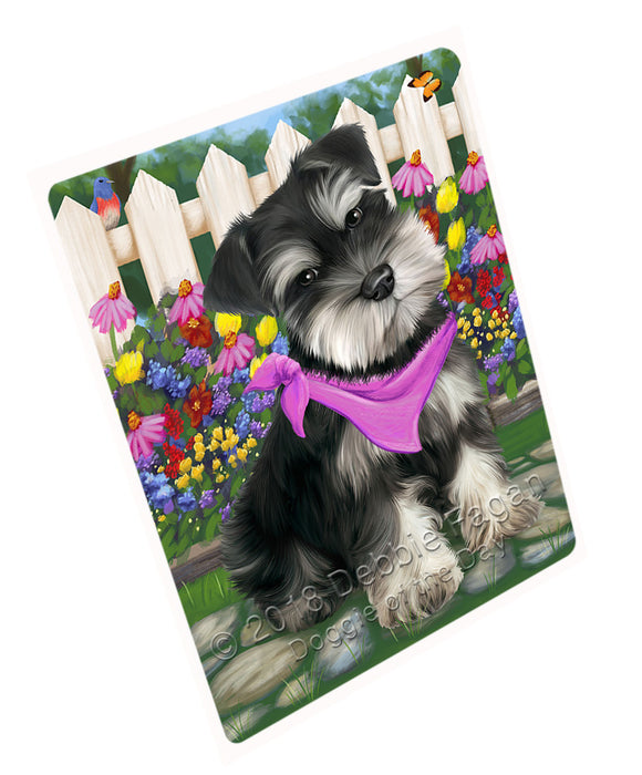 Spring Floral Schnauzer Dog Cutting Board C54315