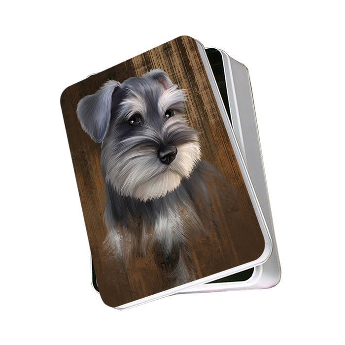 Rustic Schnauzer Dog Photo Storage Tin PITN50479