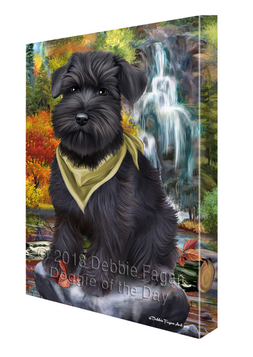 Scenic Waterfall Schnauzer Dog Canvas Wall Art CVS61086