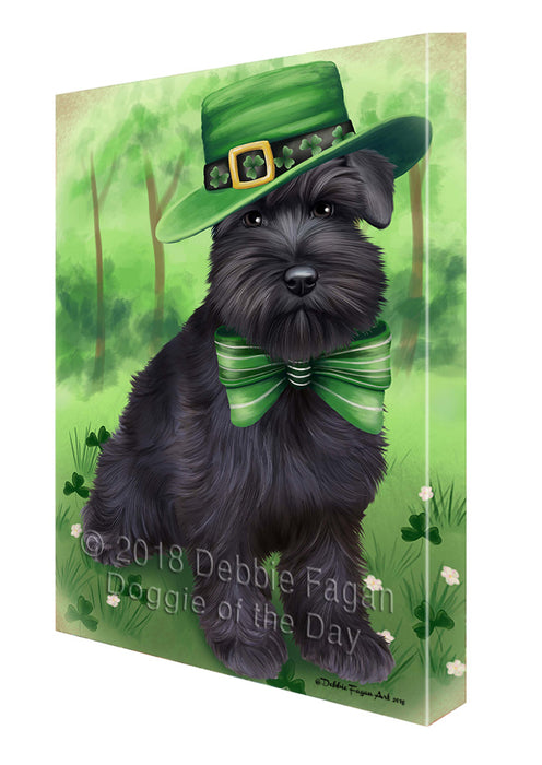 St. Patricks Day Irish Portrait Schnauzer Dog Canvas Wall Art CVS59331