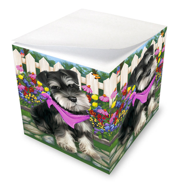 Spring Floral Schnauzer Dog Note Cube NOC52245