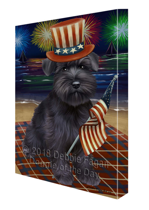 4th of July Independence Day Firework Schnauzer Dog Canvas Wall Art CVS56550