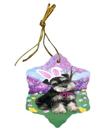 Schnauzer Dog Easter Holiday Star Porcelain Ornament SPOR49240