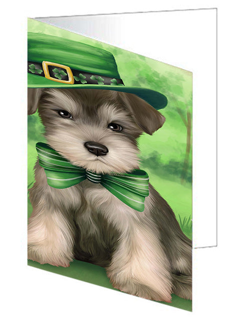 St. Patricks Day Irish Portrait Schnauzer Dog Handmade Artwork Assorted Pets Greeting Cards and Note Cards with Envelopes for All Occasions and Holiday Seasons GCD52178