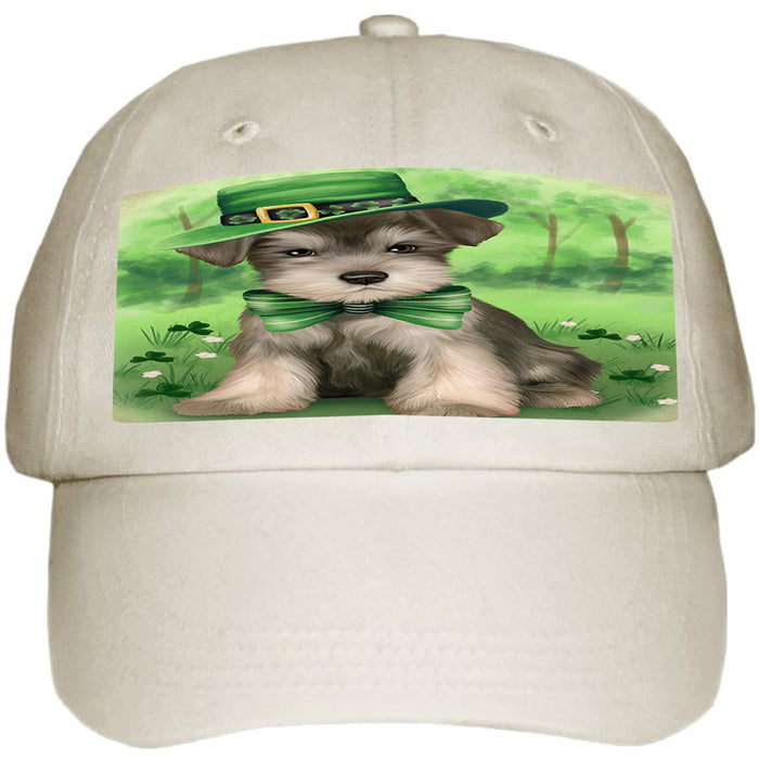 St. Patricks Day Irish Portrait Schnauzer Dog Ball Hat Cap HAT51882