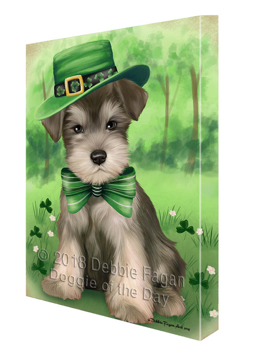 St. Patricks Day Irish Portrait Schnauzer Dog Canvas Wall Art CVS59340