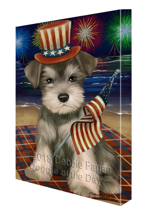 4th of July Independence Day Firework Schnauzer Dog Canvas Wall Art CVS56559
