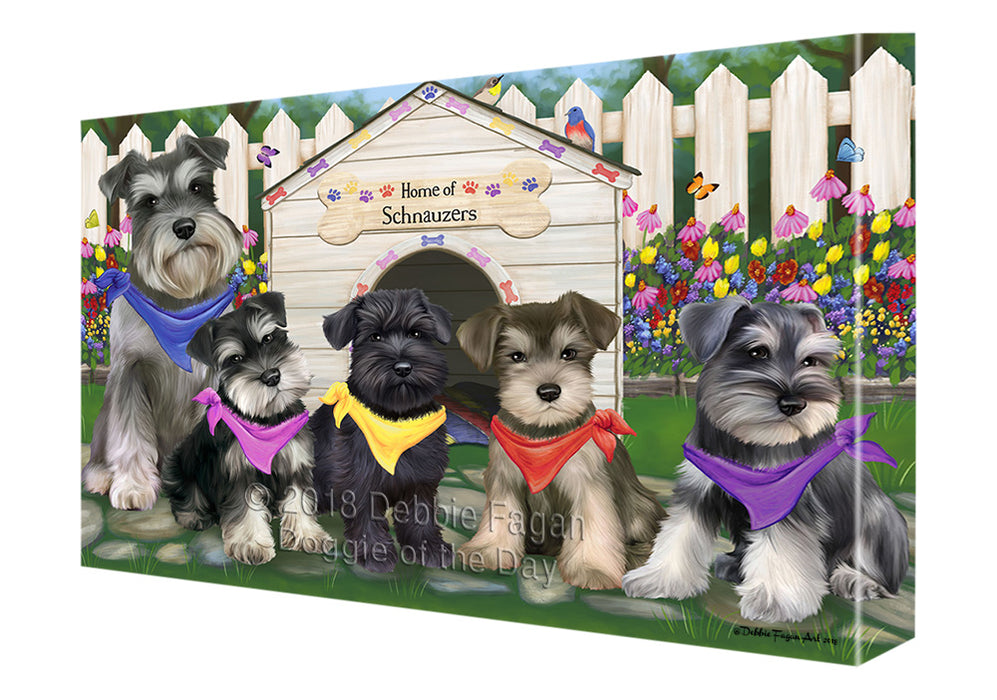 Spring Dog House Schnauzers Dog Canvas Wall Art CVS66895