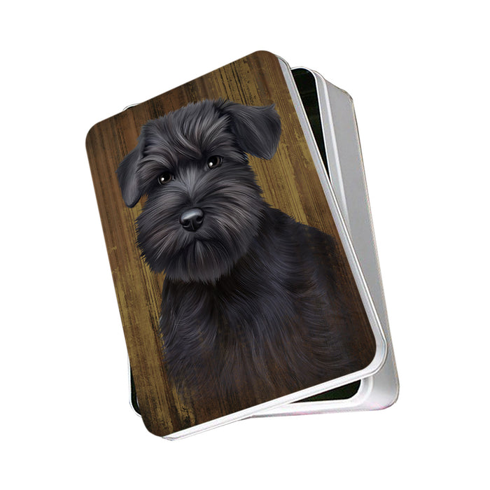 Rustic Schnauzer Dog Photo Storage Tin PITN50480