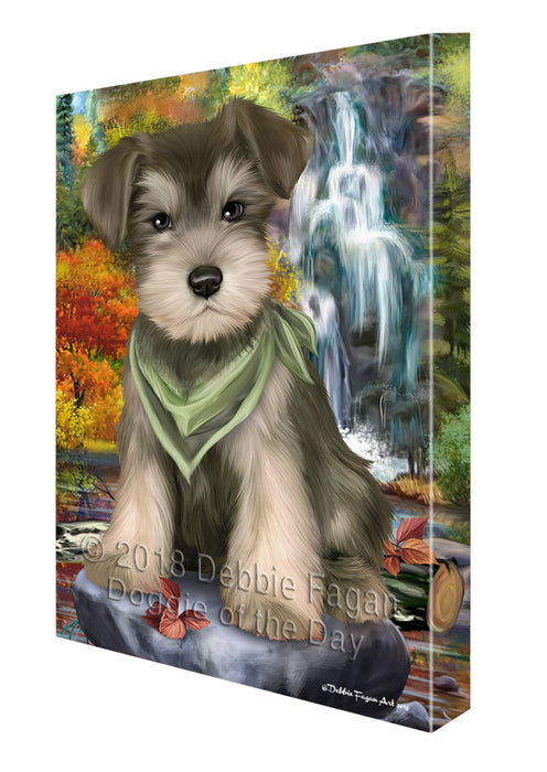 Scenic Waterfall Schnauzer Dog Canvas Wall Art CVS61095
