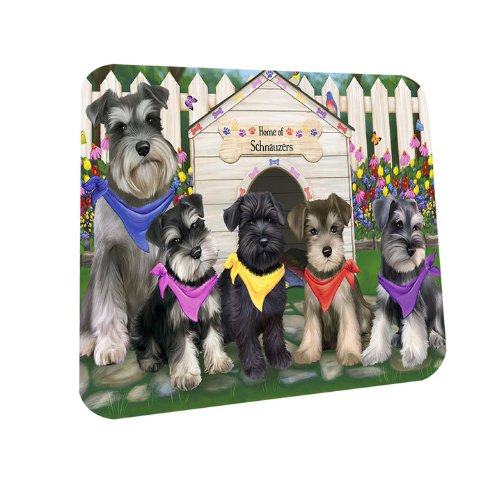 Spring Dog House Schnauzers Dog Coasters Set of 4 CST50086