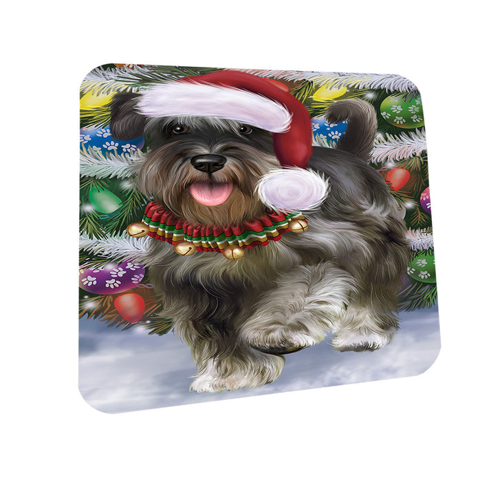 Trotting in the Snow Schnauzer Dog Coasters Set of 4 CST55414