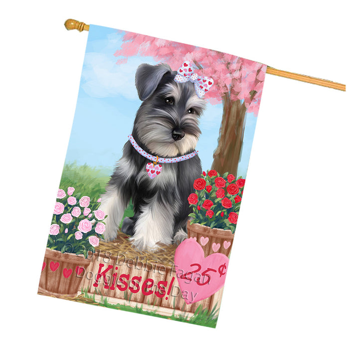 Rosie 25 Cent Kisses Schnauzer Dog House Flag FLG56701