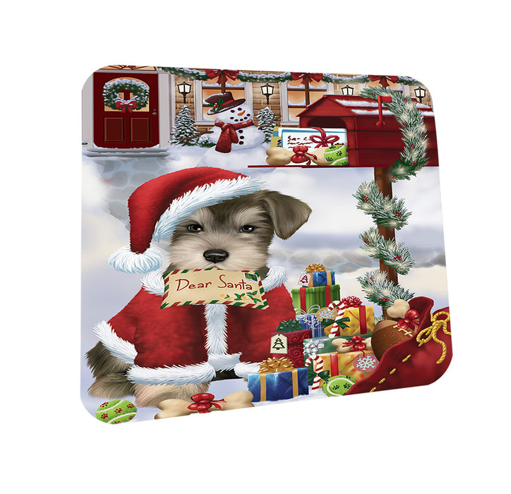 Schnauzer Dog Dear Santa Letter Christmas Holiday Mailbox Coasters Set of 4 CST53880