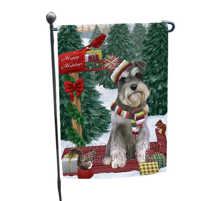 Merry Christmas Woodland Sled Schnauzer Dog Garden Flag GFLG55313