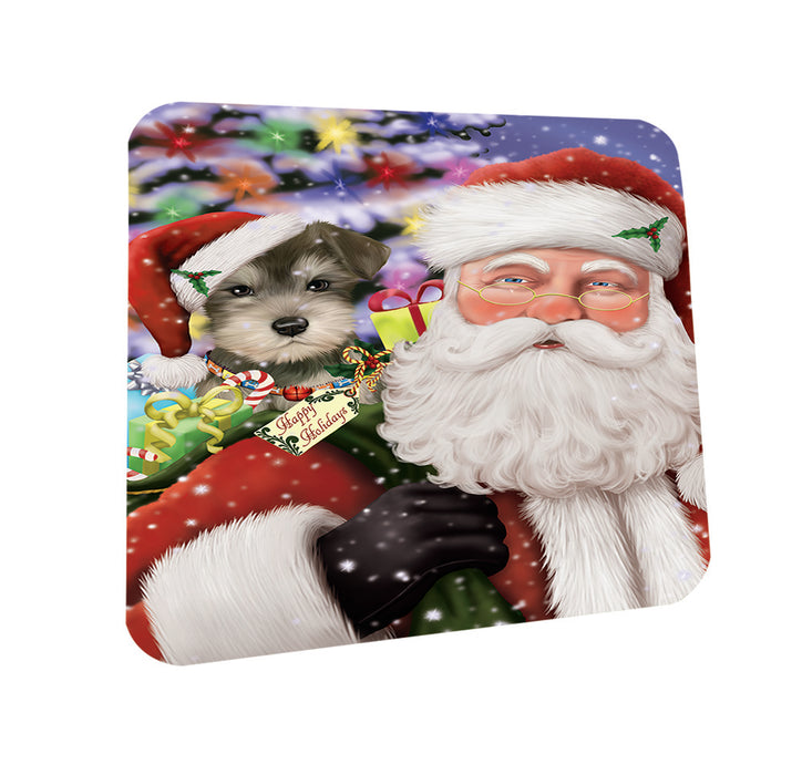 Santa Carrying Schnauzer Dog and Christmas Presents Coasters Set of 4 CST53969