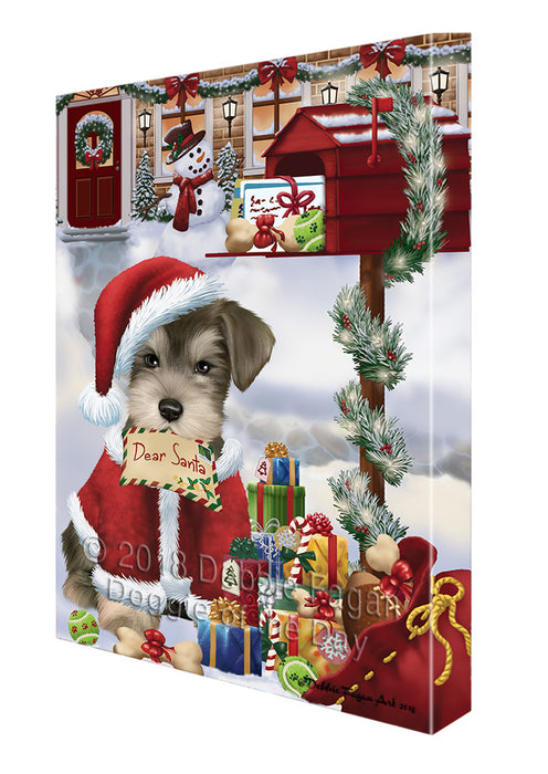 Schnauzer Dog Dear Santa Letter Christmas Holiday Mailbox Canvas Print Wall Art Décor CVS103148