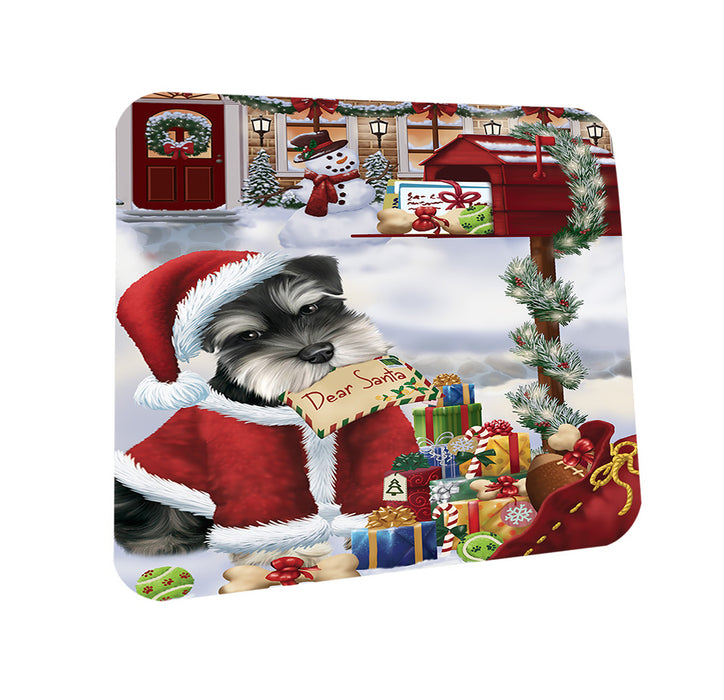 Schnauzer Dog Dear Santa Letter Christmas Holiday Mailbox Coasters Set of 4 CST53881