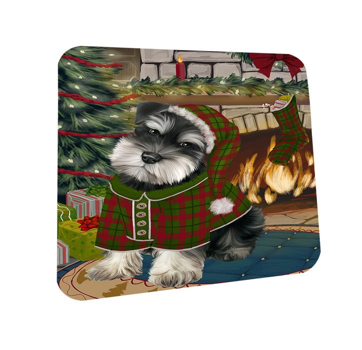 The Stocking was Hung Schnauzer Dog Coasters Set of 4 CST55557