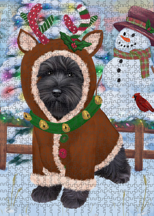 Christmas Gingerbread House Candyfest Schnauzer Dog Puzzle  PUZL94332