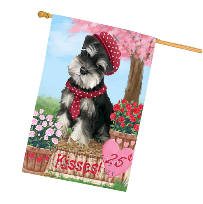 Rosie 25 Cent Kisses Schnauzer Dog House Flag FLG56702