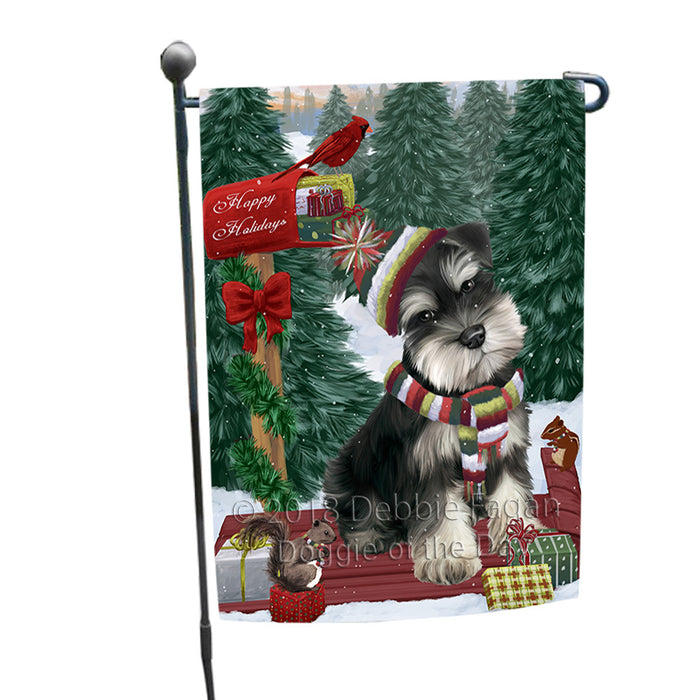 Merry Christmas Woodland Sled Schnauzer Dog Garden Flag GFLG55314