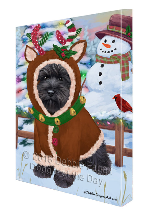 Christmas Gingerbread House Candyfest Schnauzer Dog Canvas Print Wall Art Décor CVS131021