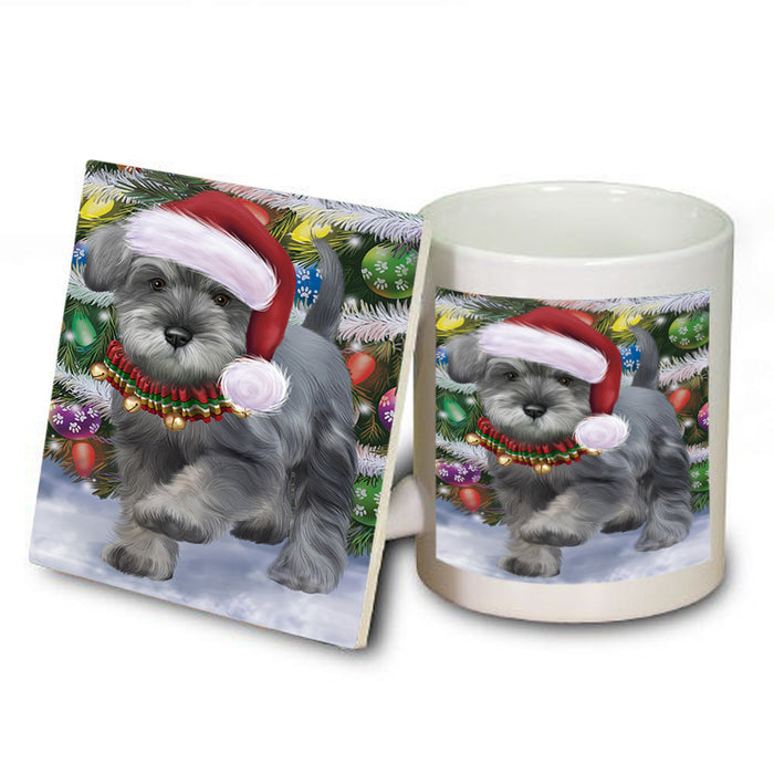 Trotting in the Snow Schnauzer Dog Mug and Coaster Set MUC55449