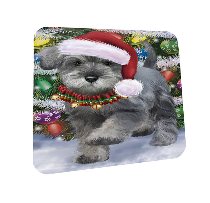 Trotting in the Snow Schnauzer Dog Coasters Set of 4 CST55415