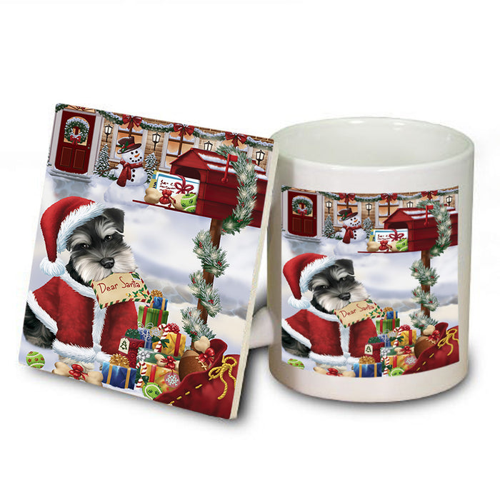 Schnauzer Dog Dear Santa Letter Christmas Holiday Mailbox Mug and Coaster Set MUC53915