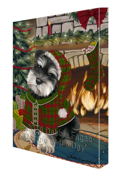 The Stocking was Hung Schnauzer Dog Canvas Print Wall Art Décor CVS120320