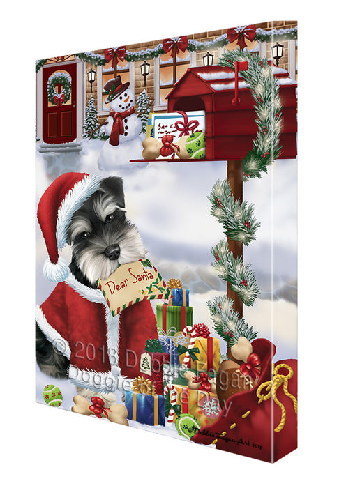 Schnauzer Dog Dear Santa Letter Christmas Holiday Mailbox Canvas Print Wall Art Décor CVS103157