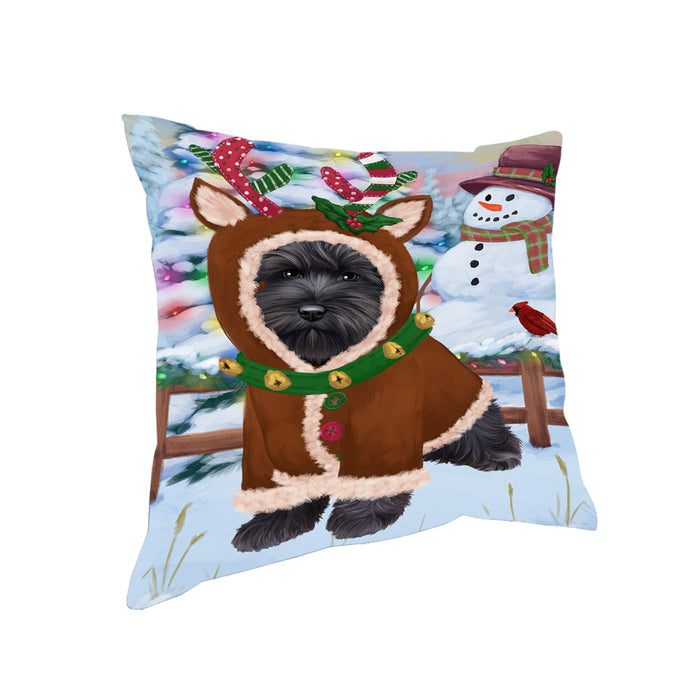 Christmas Gingerbread House Candyfest Schnauzer Dog Pillow PIL80424