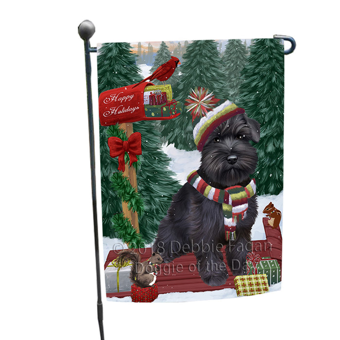 Merry Christmas Woodland Sled Schnauzer Dog Garden Flag GFLG55315