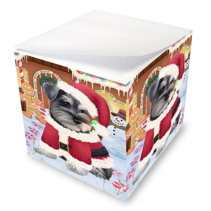 Christmas Gingerbread House Candyfest Schnauzer Dog Note Cube NOC54606