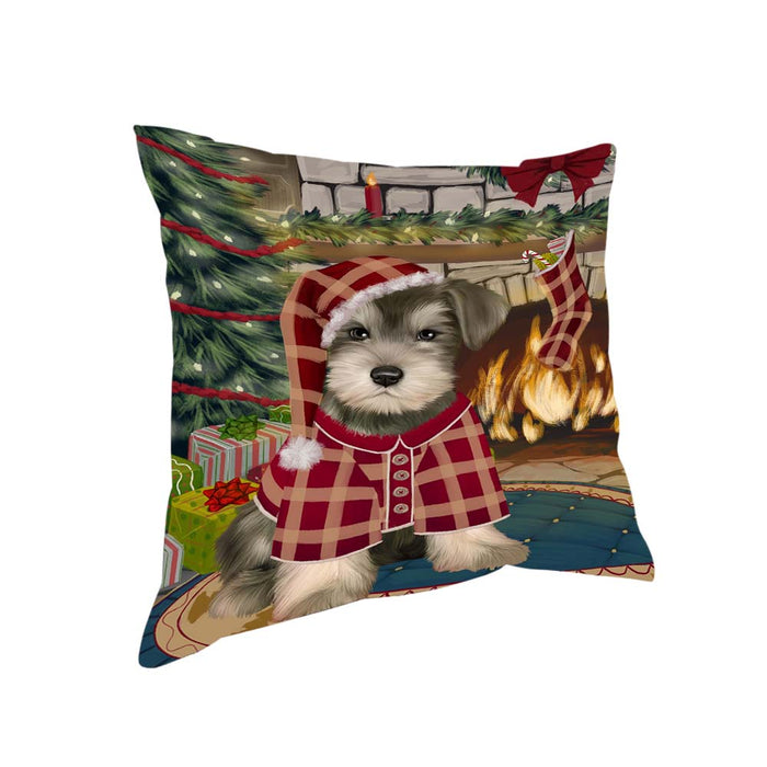 The Stocking was Hung Schnauzer Dog Pillow PIL71328