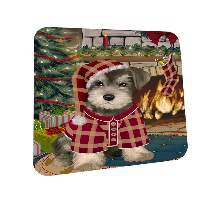 The Stocking was Hung Schnauzer Dog Coasters Set of 4 CST55558