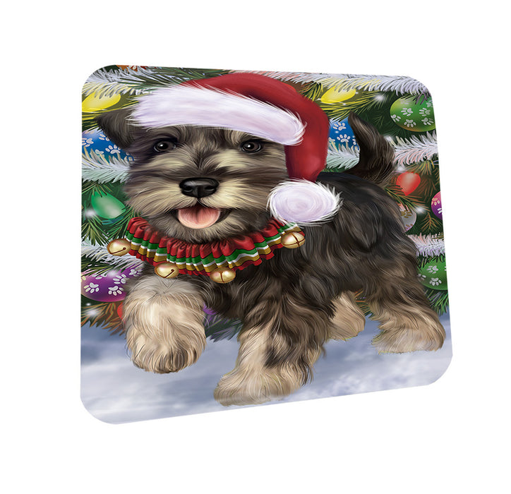 Trotting in the Snow Schnauzer Dog Coasters Set of 4 CST55416