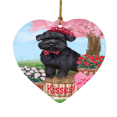Rosie 25 Cent Kisses Schnauzer Dog Heart Christmas Ornament HPOR56376