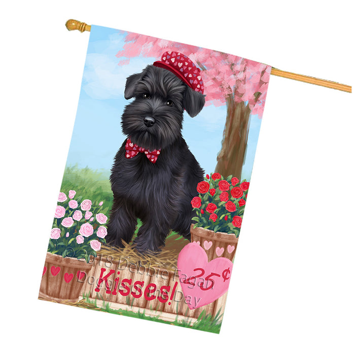 Rosie 25 Cent Kisses Schnauzer Dog House Flag FLG56704