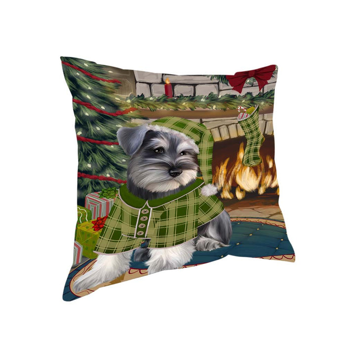 The Stocking was Hung Schnauzer Dog Pillow PIL71332