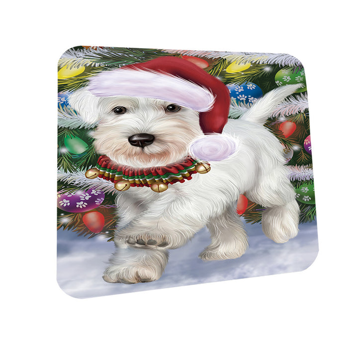 Trotting in the Snow Schnauzer Dog Coasters Set of 4 CST55417