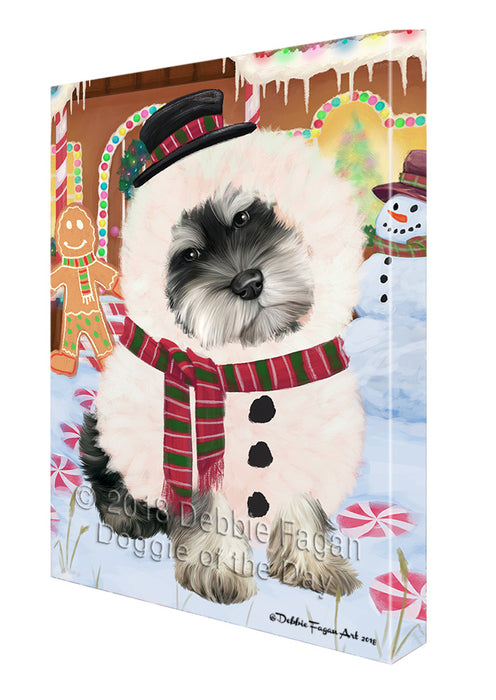 Christmas Gingerbread House Candyfest Schnauzer Dog Canvas Print Wall Art Décor CVS131039