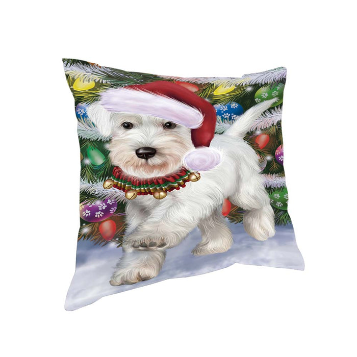 Trotting in the Snow Schnauzer Dog Pillow PIL70764